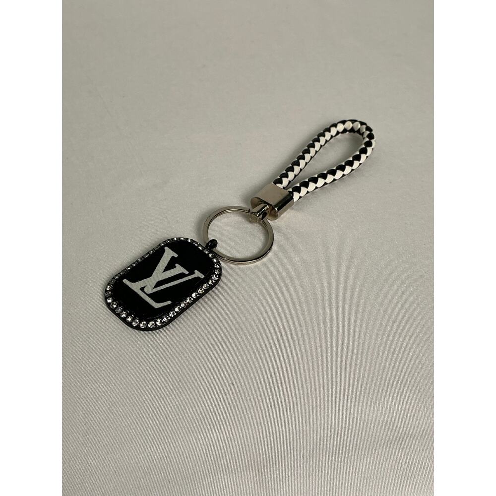 Louis Vuitton Multicolor Murakami Canvas Braided leather keychain Black & White